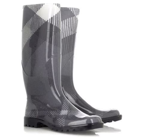 burberry gray rain boots|Burberry haymarket rain boots.